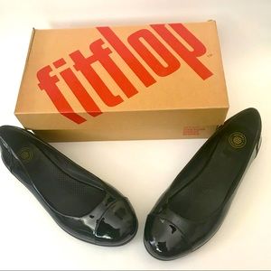Fitflop  black patent leather ballerina flats